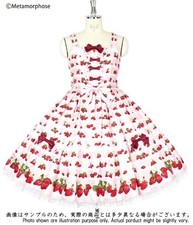 Preview of Metamorphose Strawberry Harvest Ruffle Jumper Skirt Girl's Lolita Fashion