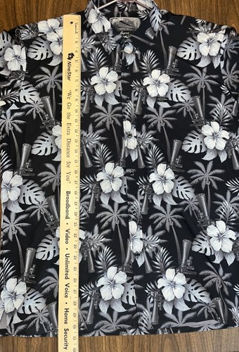 Retro Rifle "Suppressed" Hawaiian Shirt Mens 2XL Floral Rifle Print Camp Shirt - Picture 8 of 8