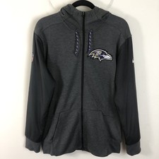 Nike Baltimore Ravens NFL On Field Sweatshirt Hoodie Men Sz M Heather Gray Rare