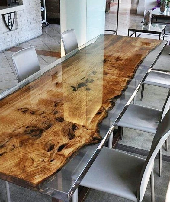 Epoxy Resin Ocean coffee Dining table walnut wood furniture home decor - Image 2 of 4