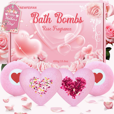 Bath Bombs for Women XXL, Basket Set for Mothers Day Gifts for Mom, 4-Pack Handm