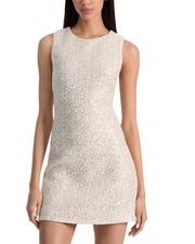 NWOT $498 Alice + Olivia Cade Embellished Tweed Sleeveless Mini Dress 4