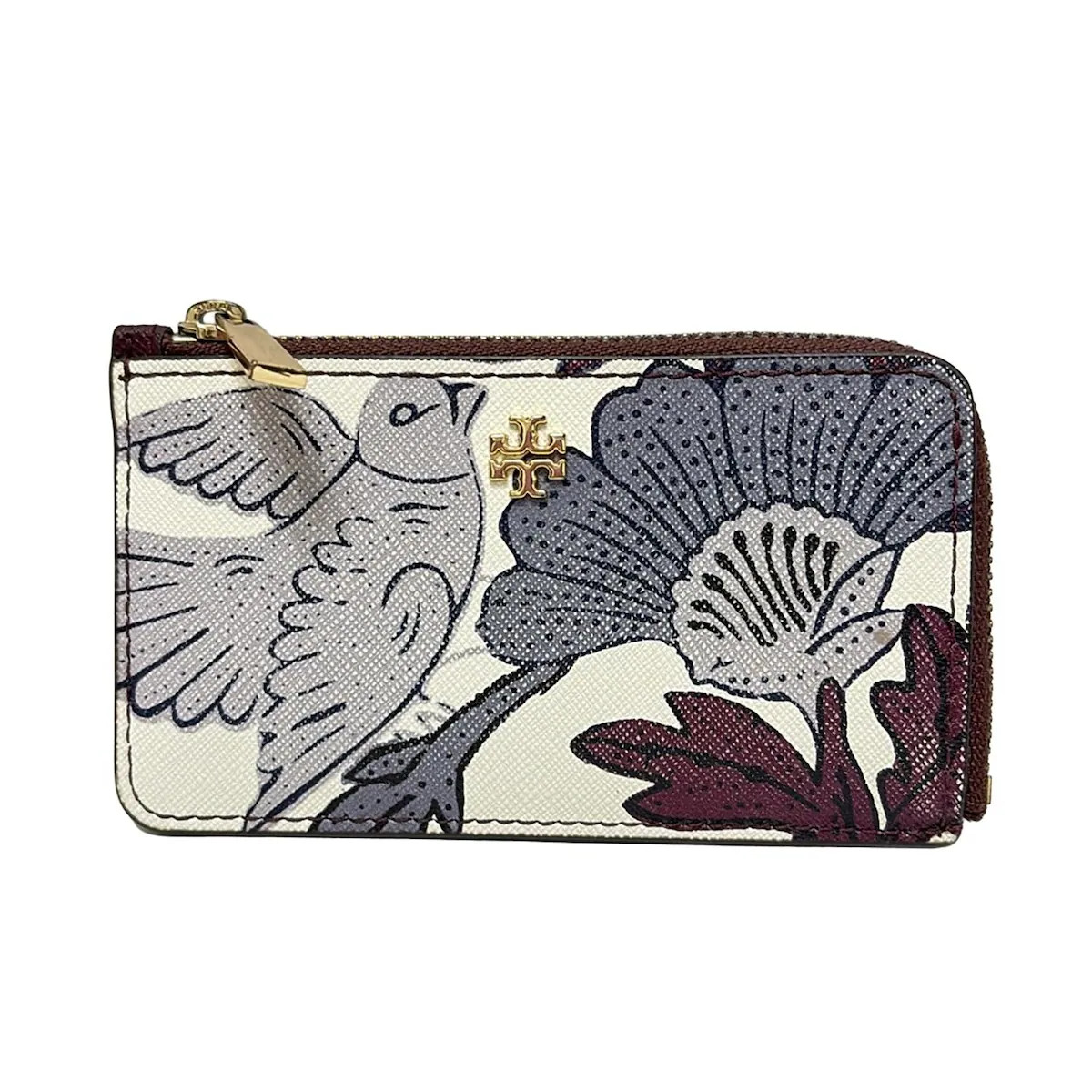 TORY BURCH - White Bordeaux Multi Leather Coin Case