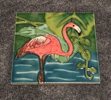 Flamingo Hand Painted Ceramic Tile 6x6 Tropic...