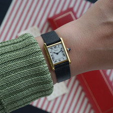 Cartier 1970s Small Tank Must Gold-Plated Plaque 20 Microns 20mm Manual Wind 2