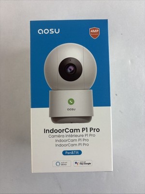 AOSU Indoor Cam P1 Pro Security Camera - 2K 360°  White  NEW