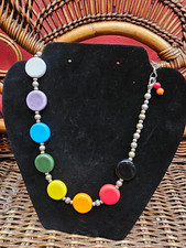 Multicolor Glass Beaded Statement Necklace, Ball/Bead Chain, No Stone
