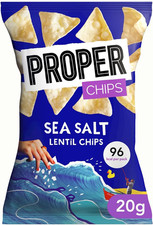 PROPERCHIPS - Sea Salt Lentil Chips - 24 X 20G Packs