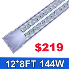 12Pack 8Foot 144W Led Light Bulbs Led Shop Light Fixture Strip Supermarkets Ligh