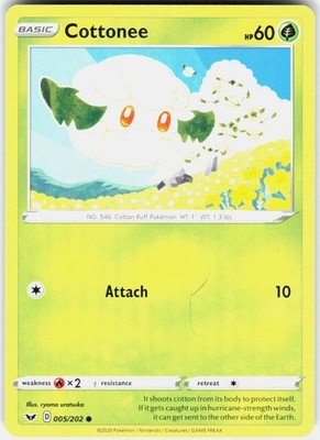 Cottonee SWSH01: Sword & Shield Base Set 005/202 NM
