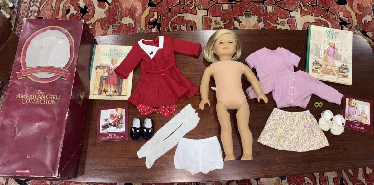 kit kittredge christmas dress American Girl Kit Red Christmas Dress~Scottie Dog 'pin'~Hairbow~T-strap shoes~AG