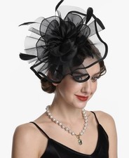 Haojing Women's Organza Church British Fascinator Bridal Tea Party