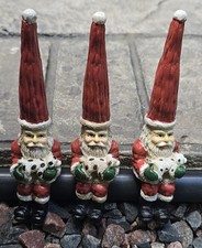 Vtg Santa Clause w/puppy Shelf Sitter-Tall Hat St Nick Holiday Decor
