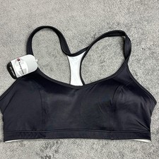 Champion 1602 Sports Bra 34D Spot Comfort Black Wireless 48 NWT