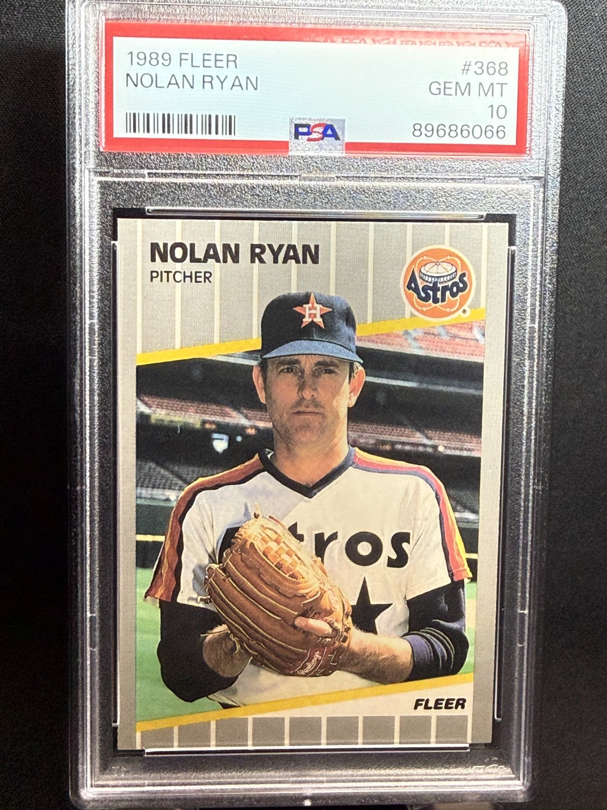 1989 FLEER #368 NOLAN RYAN ASTROS HOF PSA 10 GREAT 