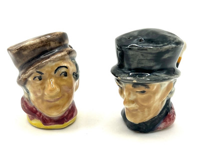 Vintage Shorter Son England Ceramic Character Toby Jug Salt Pepper Shakers Set