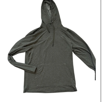 Men's Gray Green Hoodie Lightweight Buttery Soft Gerry Weber Large