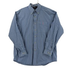 Polo Ralph Lauren Shirt Mens Large Blue Striped Long Sleeve Button Down Custom