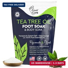 Tea Tree Oil Foot Soak with Epsom Salt - For Toenail Repair, Athletes Foot, Soft
