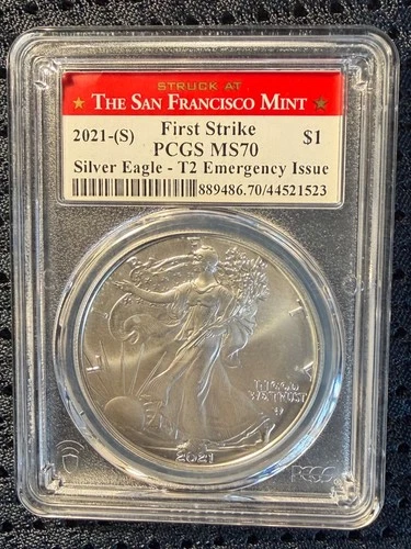 2021 (S) Type 2 American Silver Eagle MS 70 PCGS Emergency Issue