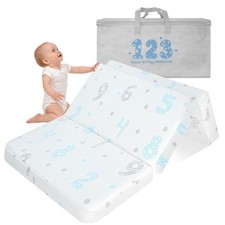 Trifold Pack and Play Mattress, 38"x26" Dual-Sided Memory Foam Pack N Play Ma...