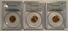 1952 P ,D ,S Lincoln Cents. MS66RD PCGS, (12678),