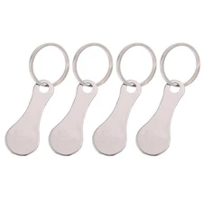 4Pcs Trolley Tokens Key Rings Shopping Cart Holder Keychain Supermarket