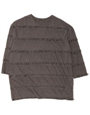 ZARA Womens Oversized 3/4 Sleeve Tunic Dress UK 16 Large Grey Cotton BD17