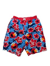Vintage 2007 Sesame Street Elmo Hawaiian Swim Trunks Boys 4T Netted EUC