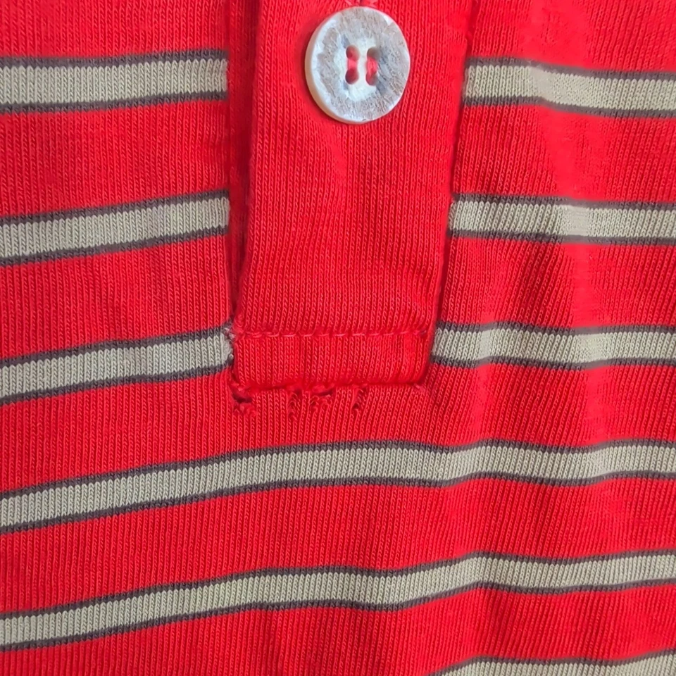 Camisa Hang Ten Honda vintage pequeña a rayas rojas Henley Foto 4 de 4