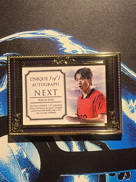 Futera Unique Kim Ji-Soo 1/1 24k Gold Frame On Card Auto Korea Brentford