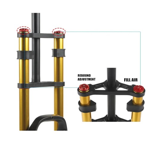 Double Shoulder Fat Fork Rebound Adjustment Bicycle 26*4.0"Air Fork MTB Mountain - Picture 16 of 19