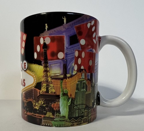 Las Vegas Souvenir Coffee Mug Welcome to Las Vegas Sign w/Strip Casino Landmarks - Picture 2 of 14