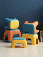 2 Count Cute Nonslip Plastic Step Stool w/ All Round Corners For Safety
