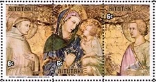 Aitutaki #SG151a MNH 1975 Paintings Pietro Lorenzetti Madonna Tramonti [117]
