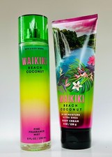 Bath and Body Works 2 Piece Gift Set WAIKIKI BEACH COCONUT Body Mist Body Cream