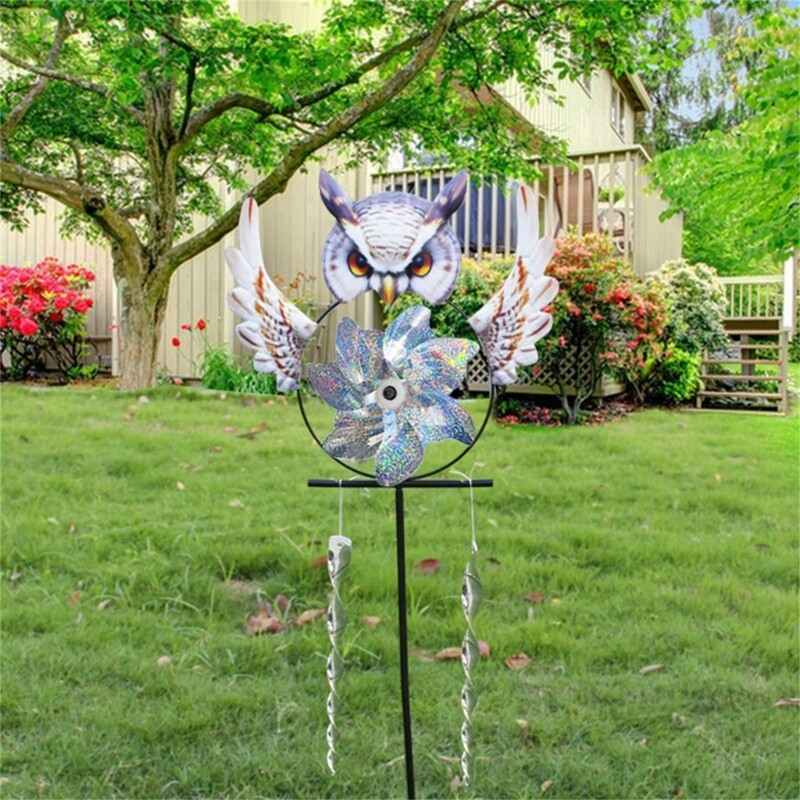 Multifunction Bird Repellents Windmills Owl Pinwheels Wind Spinner for
