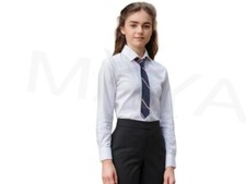 Classic White Girl's Shirt Full Sleeve Women's Blouse Casual Formal School Wear