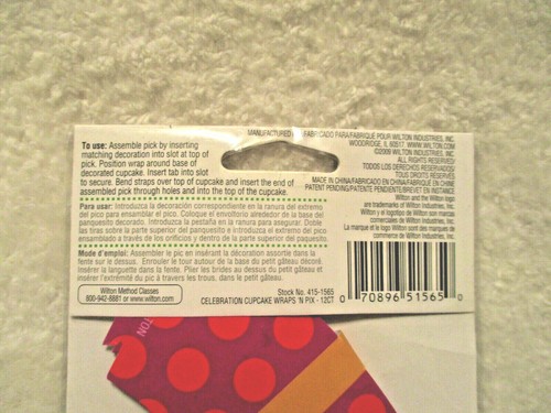 Wilton~Celebration Cupcake Wraps 'n Pix~12 Count Package~Sealed Package - Picture 7 of 10