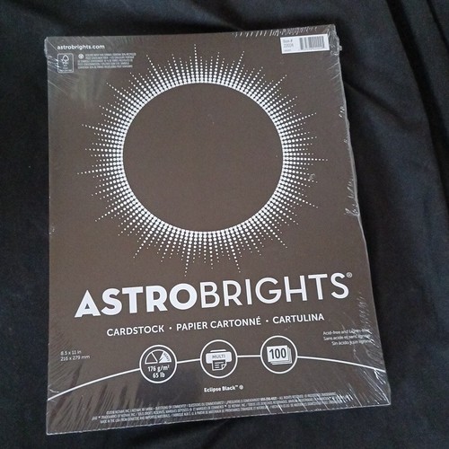 Sealed Package 100 Sheets Astrobrights 65 lb. 8-1/2x11 Cardstock Eclipse Black - 第 1/4 張圖片