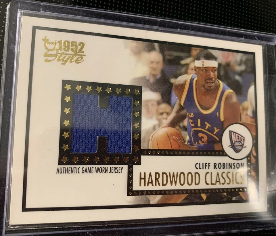 Lote de 2 cartas de camiseta Clifford Robinson usada en juegos Blazers Nets Warriors Prestige Foto 3 de 4