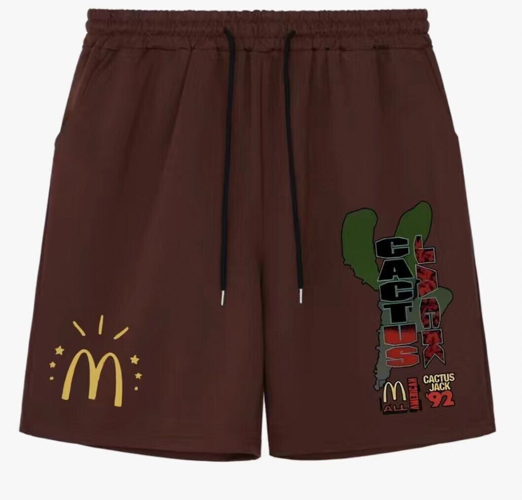 BRAND NEW* Travis Scott Cactus Jack McDonald's Shorts (Brown BRAND NEW* Travis Scott Cactus Jack McDonald's Shorts (Brown