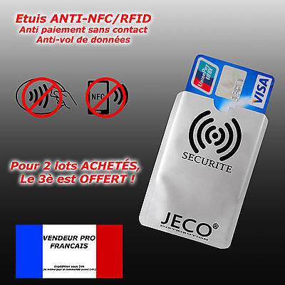 Comprar Protection Carte Bancaire Sans Contact Bleu Visa  RFID NFC  étui ANTI-PIRATAGE
