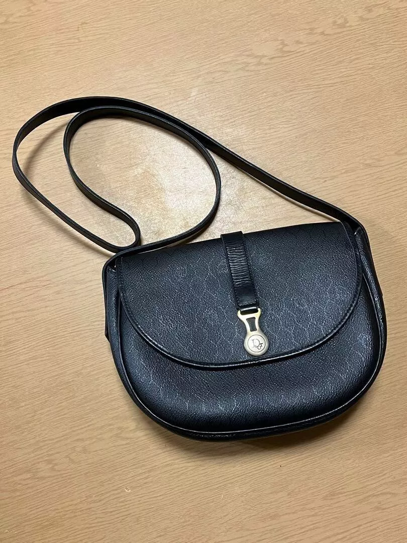 Sac bandoulière Dior trotteur cuir noir authentique OCCASION 202502M