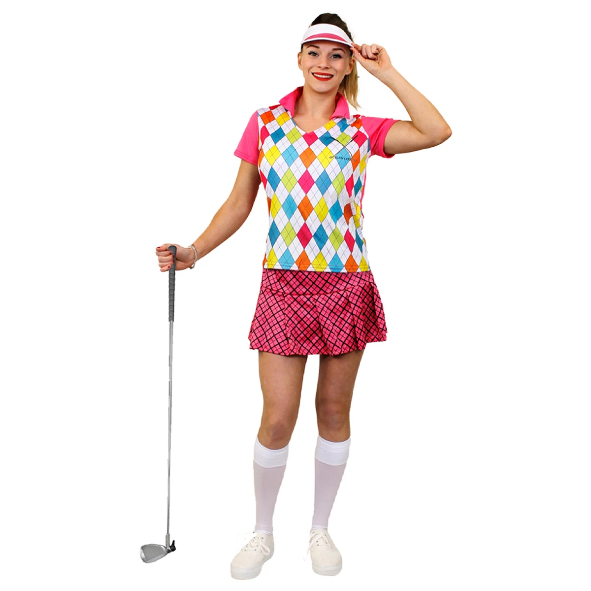 LADIES GOLF GOLFING FANCY DRESS PINK PUB HEN NIGHT DO PARTY GOLFER CRAZY WOMENS