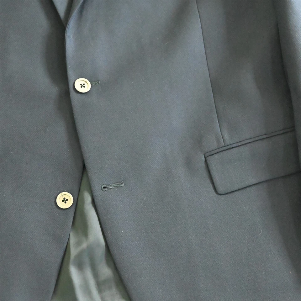 Hart Schaffner Marx 44L Navy Blue Hopsack Silver Button Blazer Jacket Sport Coat - Image 3 of 4