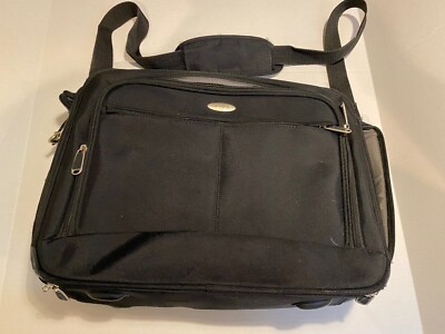SAMSONITE Black Multi-Compartment Business Laptop Shoulder Bag Briefcase ~Great!