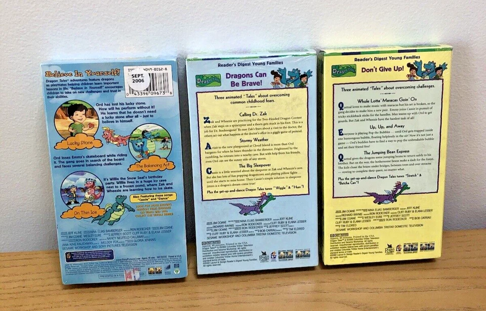 (3) NEW Dragon Tales Believe in Yourself, Don't Give Up & Be Brave Vhs Video!! - Image 2 of 2