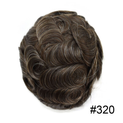 Mens Toupee Hair Replacement Invisible Ultra Thin Skin V-Loop Hair Piece System
