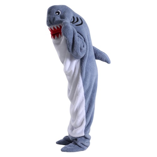 Unisex Shark TV Blanket Flannel Soft Sleeping Bag Jumpsuit Pajamas Fancy Dress - Picture 21 of 24